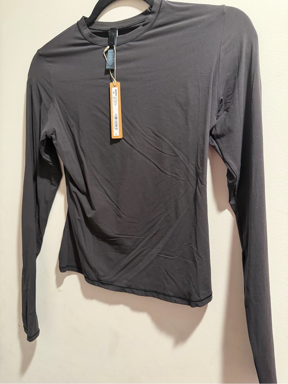 SKIMS Long Sleeve Crew Neck Top - Black